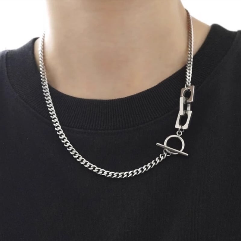 T字クラスプ メタルチェーンネックレス 1color MZA0032