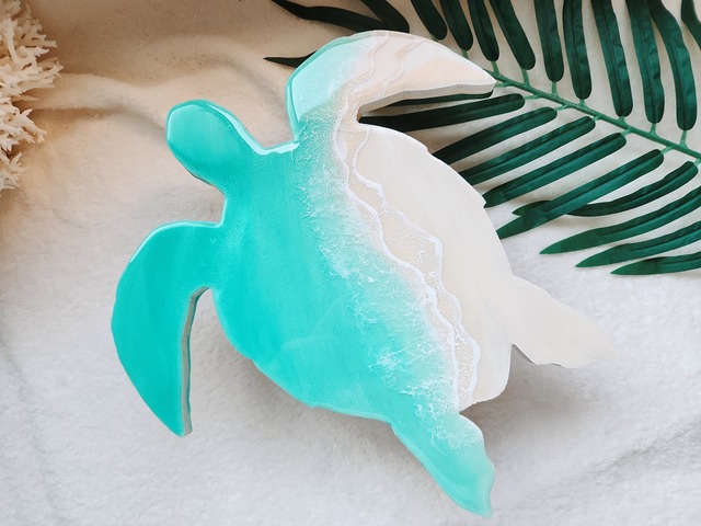 423.オーシャンレジンアート ホヌ型正面パネル小