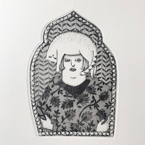 銅版画シート アマンダさん『にゃーヘアスタイル』