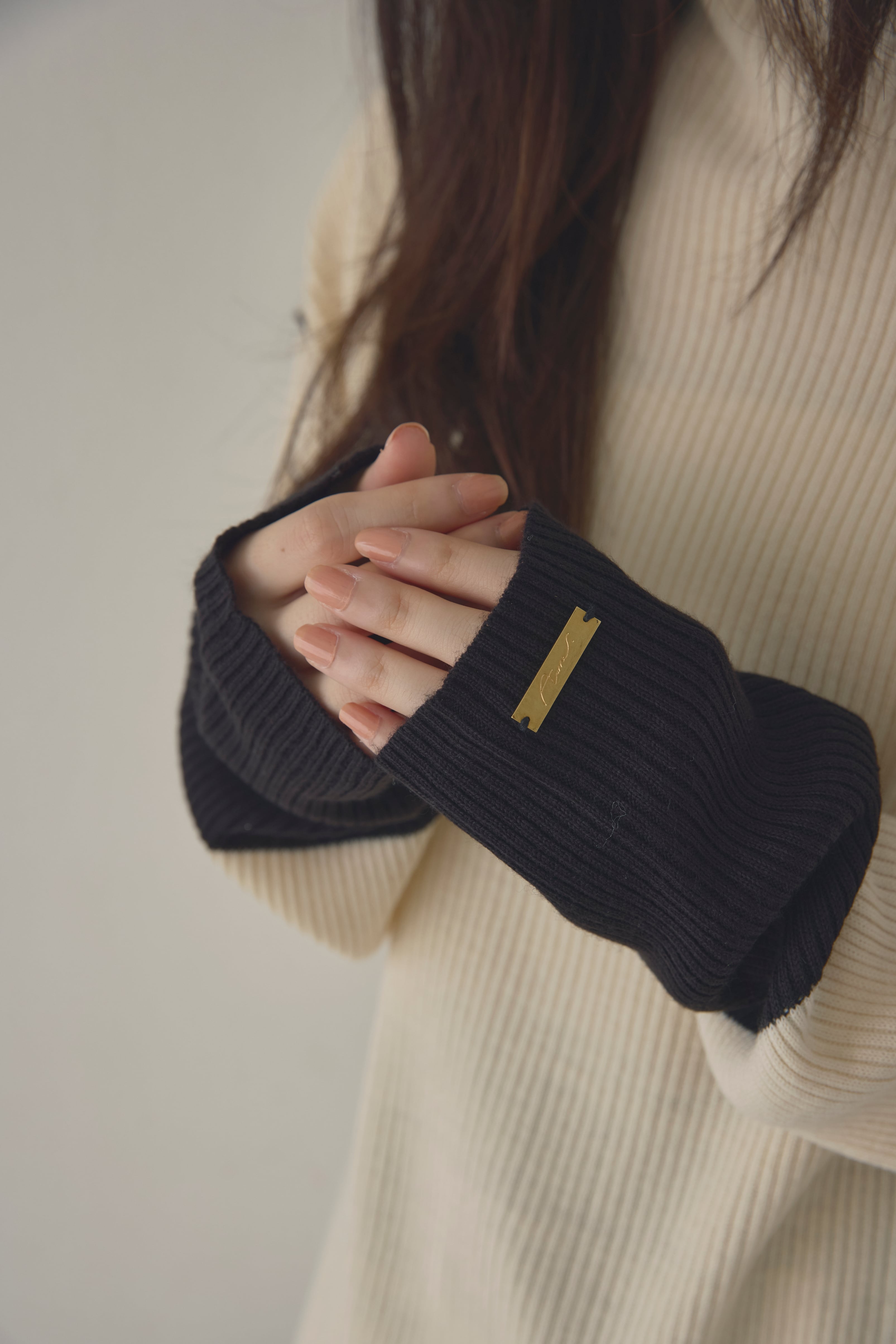 AM139025 bicolor bottleneck knit【残り僅か】