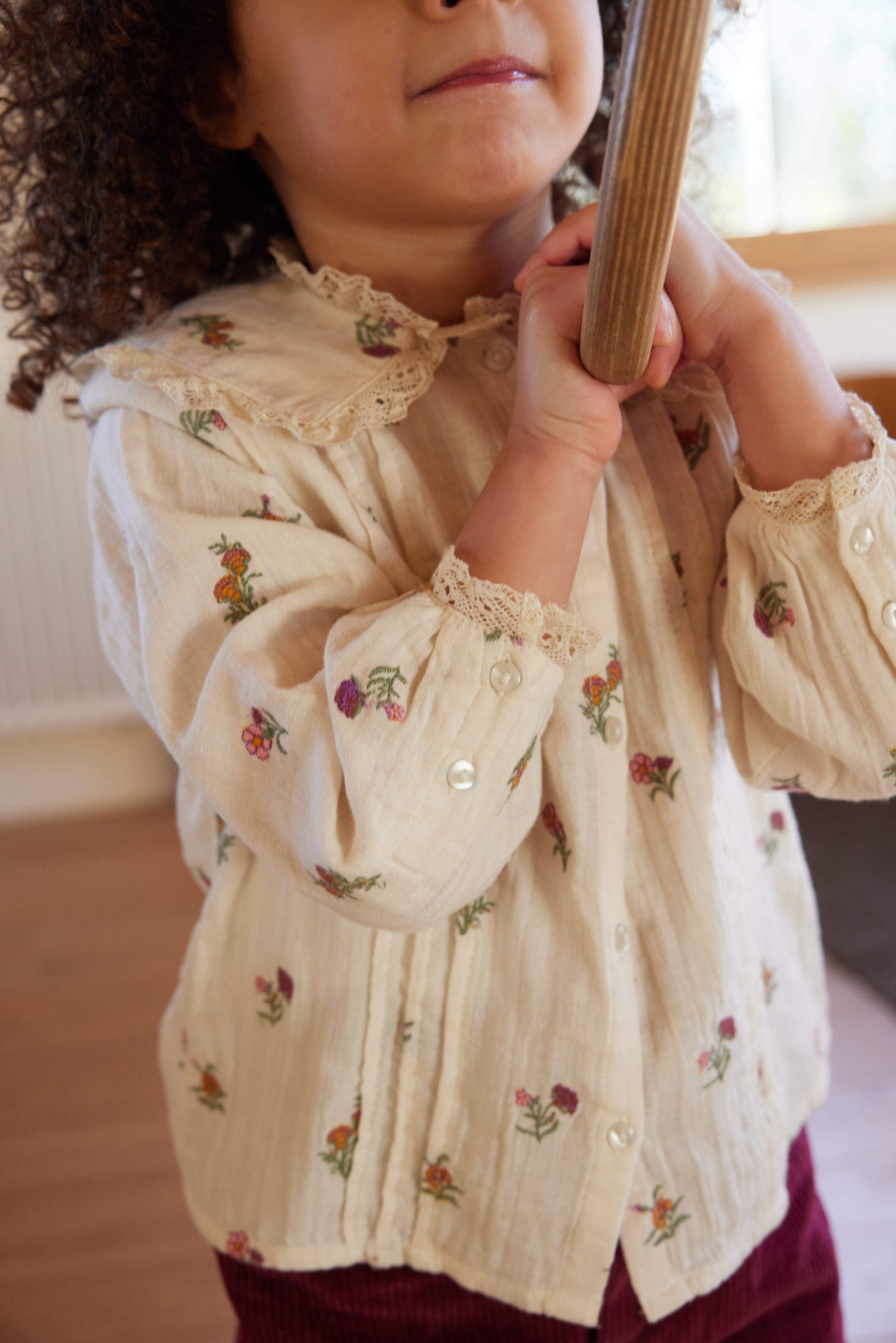 Last1！4Y【Bonheur du Jour】Blouse Lenny - Ecru / Pink | Koromo