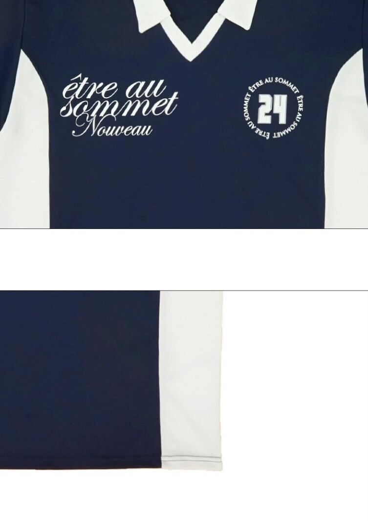 ☆BOYNEXTDOOR リウ 着用！！【ETRE AU SOMMET】Eslit Logo Collar Tee