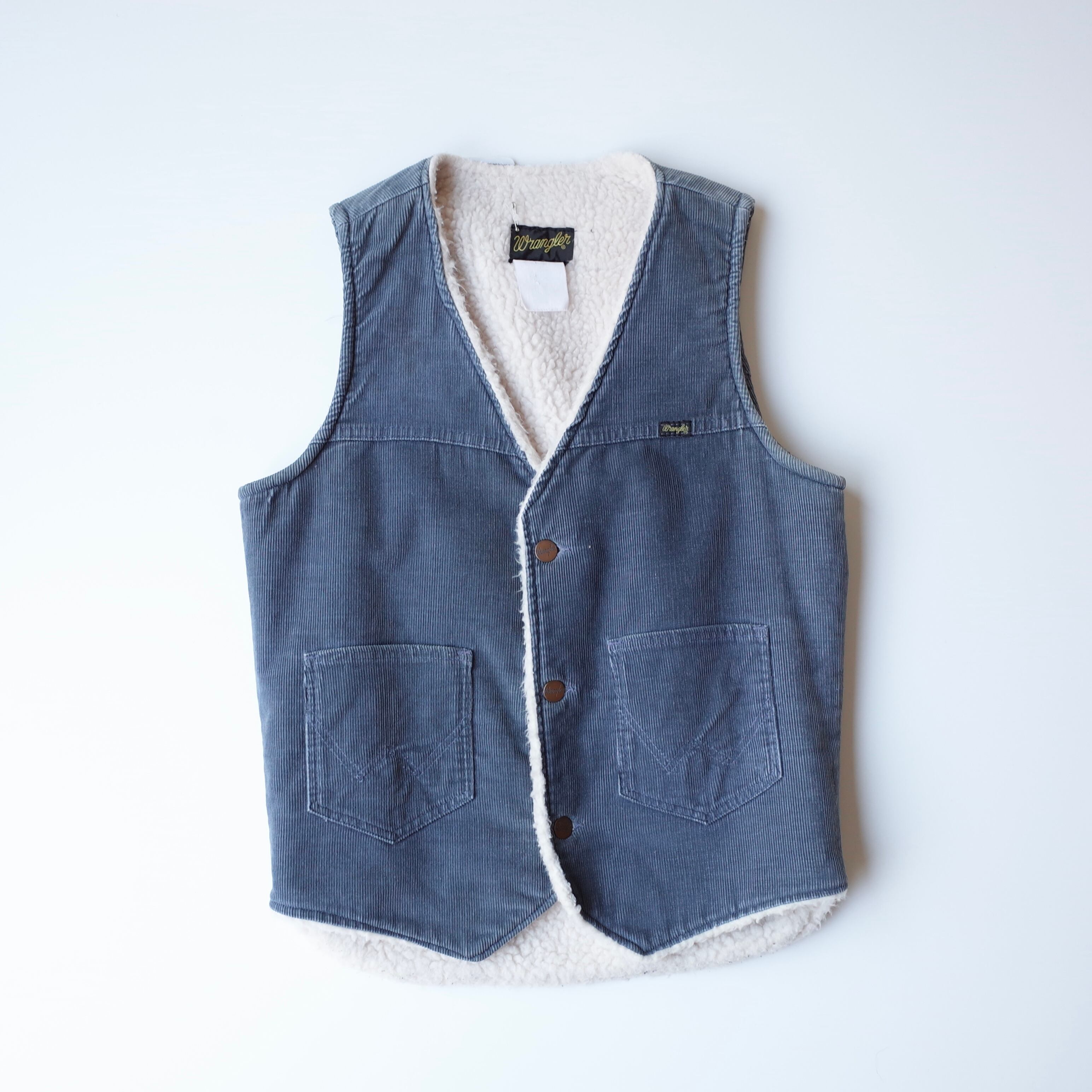 70s Wrangler corduroy boa vest