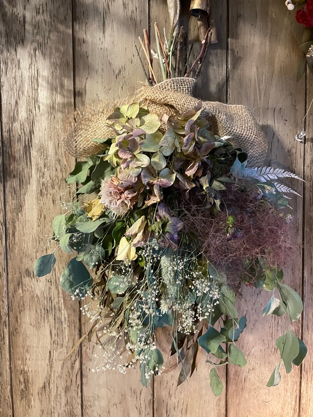 スモークツリー＆ユーカリのグリーンスワッグ