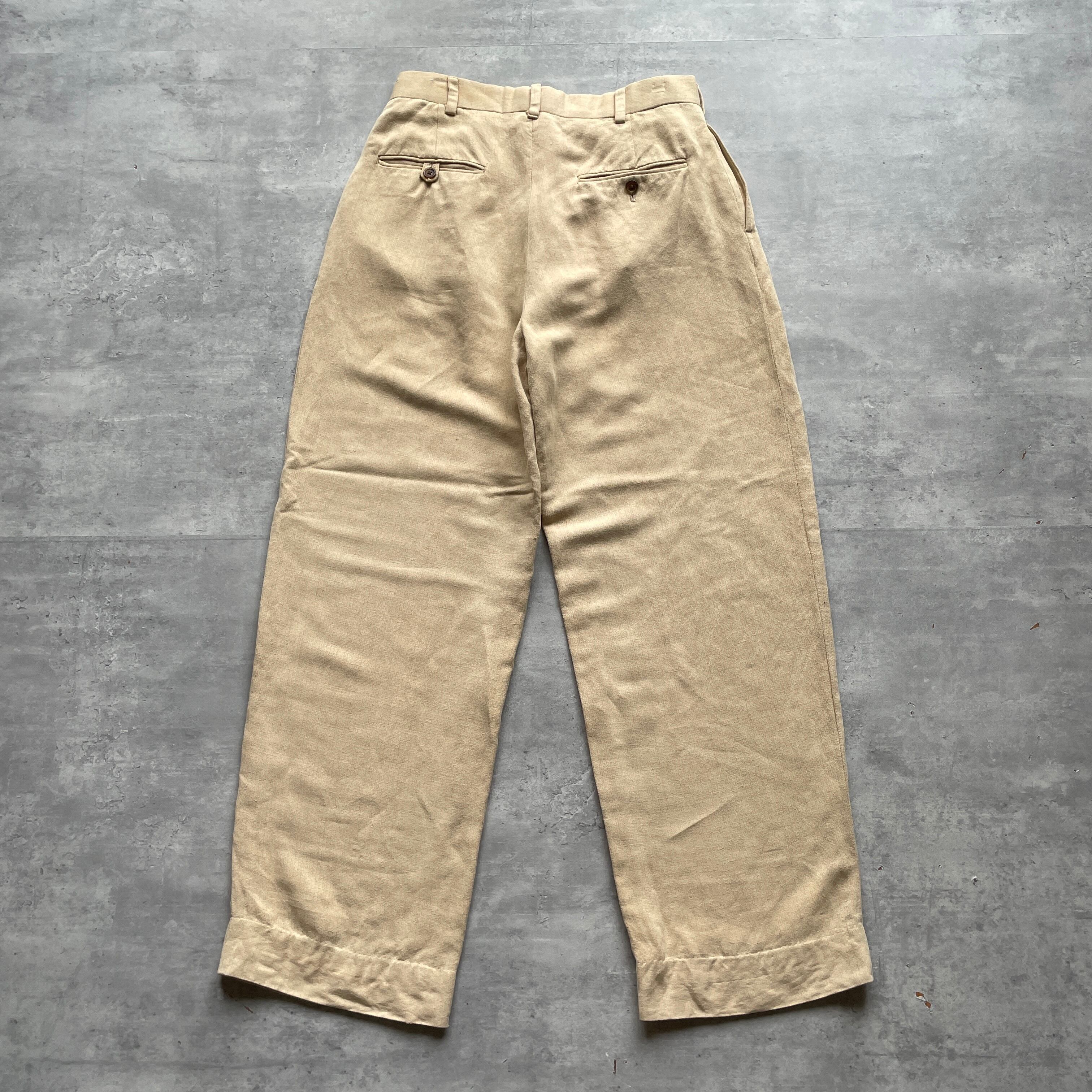 80-90s ラルフローレン リネン レーヨン パンツ オンワード樫山 HBT