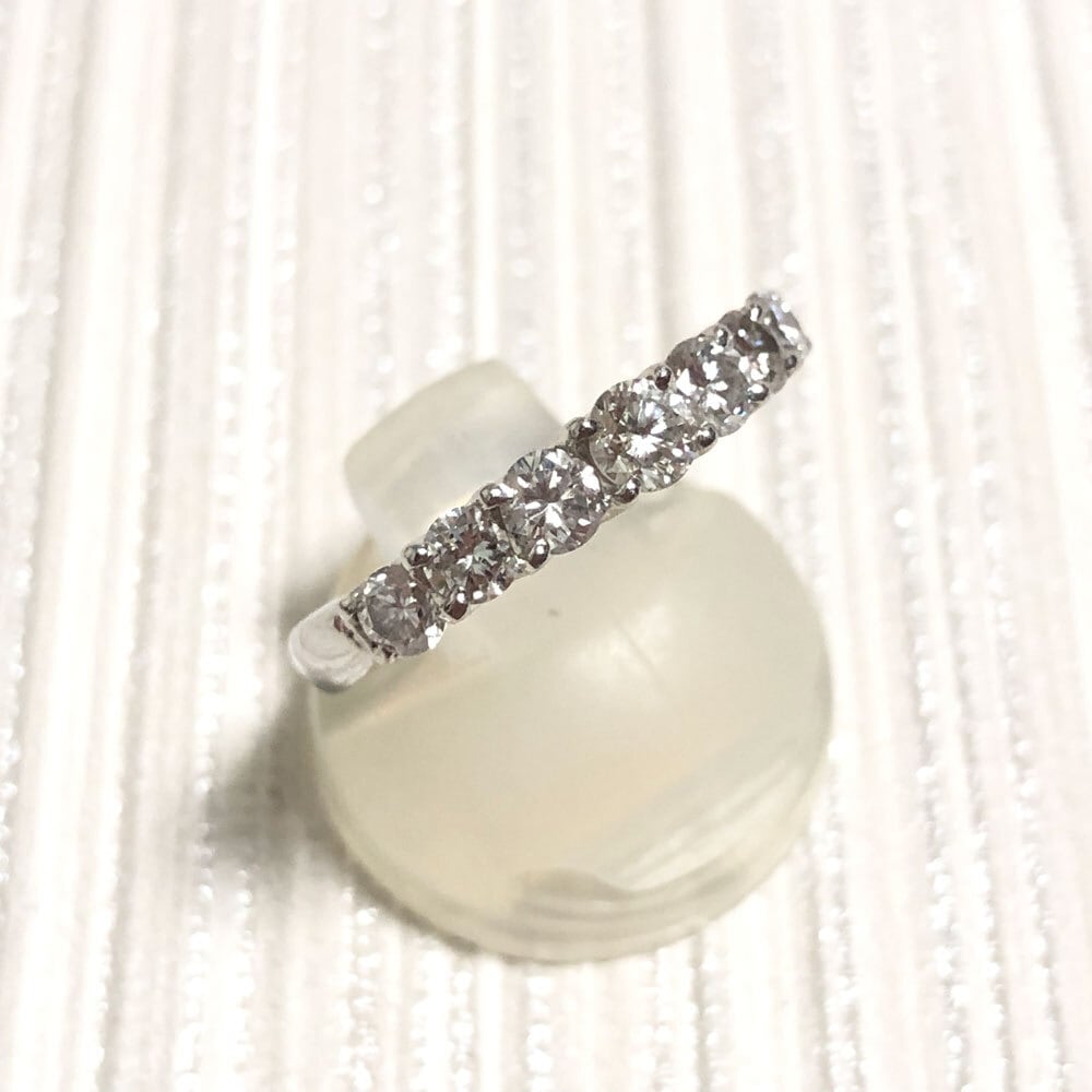 Pt900 ダイヤモンド 1.0ct ７石 一文字リング 指輪 プラチナカラー