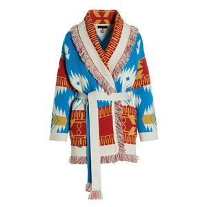 ALANUI ICON JACQUARD CARDIGAN BLUE SWIM WHITE