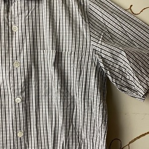 AD2001 COMME des GARCONS HOMME plaid pattern open collar shirt