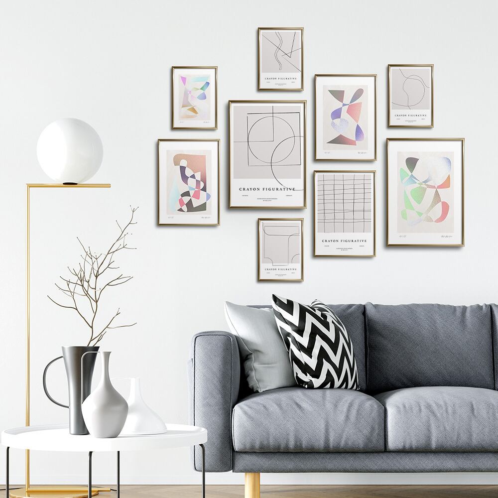 ポスター モダンな抽象画 / i0804 / 幾何学模様 カラフル モダンアート