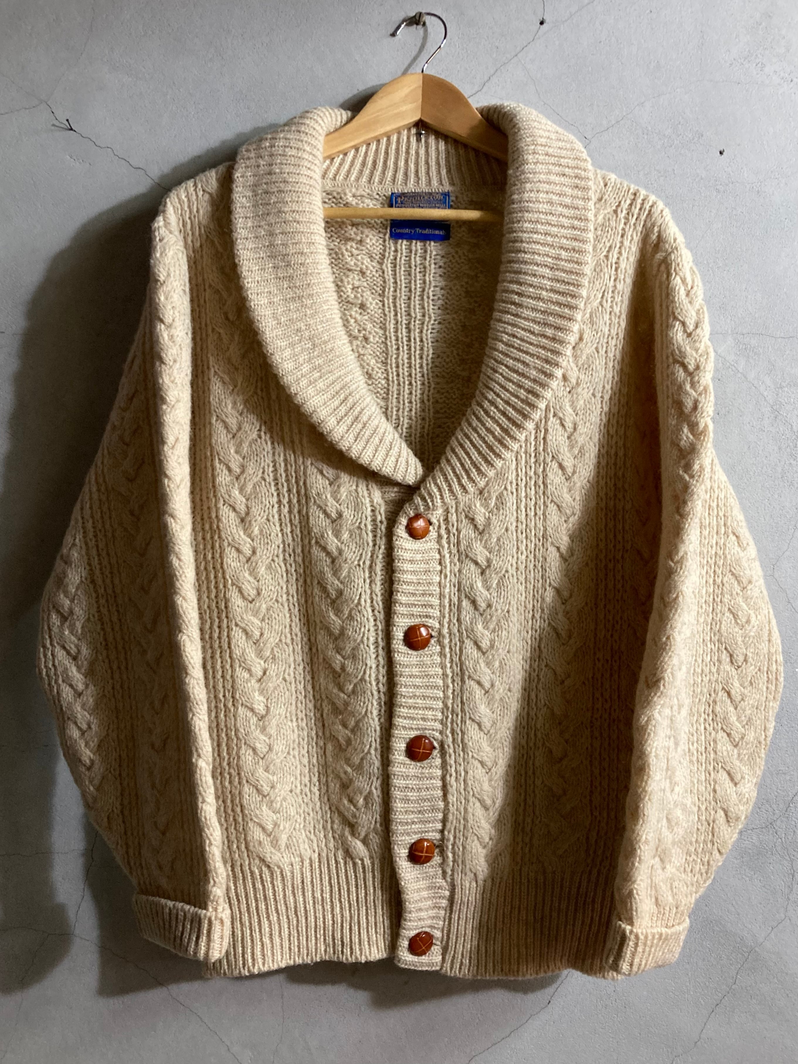 70s VINTAGE PENDOLTON WOOL KNIT ペンドルトンショールカラーカーディガン