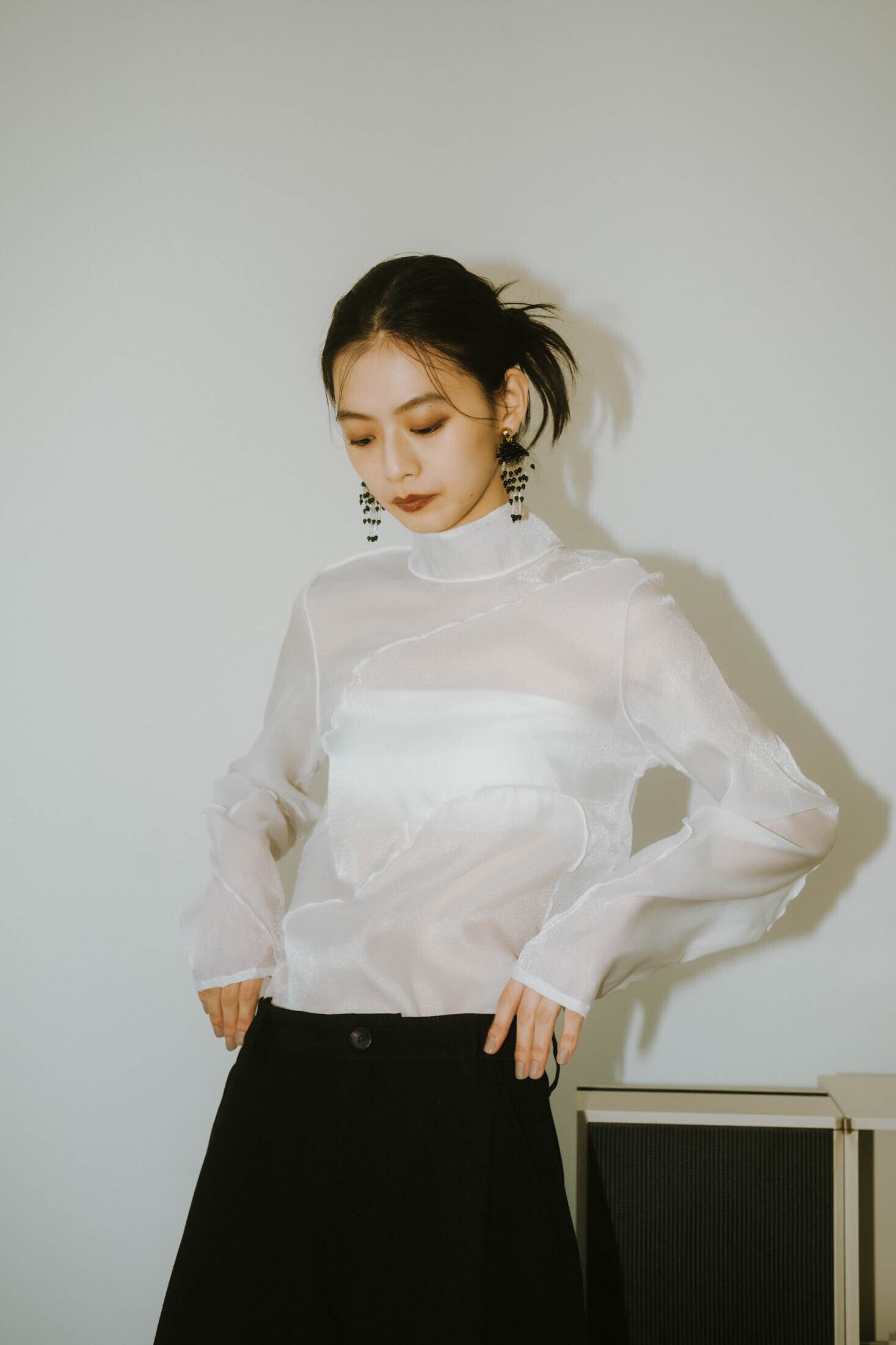 Knuth Marf】4way sheer frills blouse/white | PuKu 