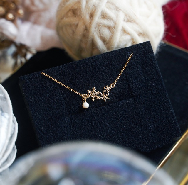 16kgp❄️雪の結晶❄️シンプルブレスレット(天然淡水パール)