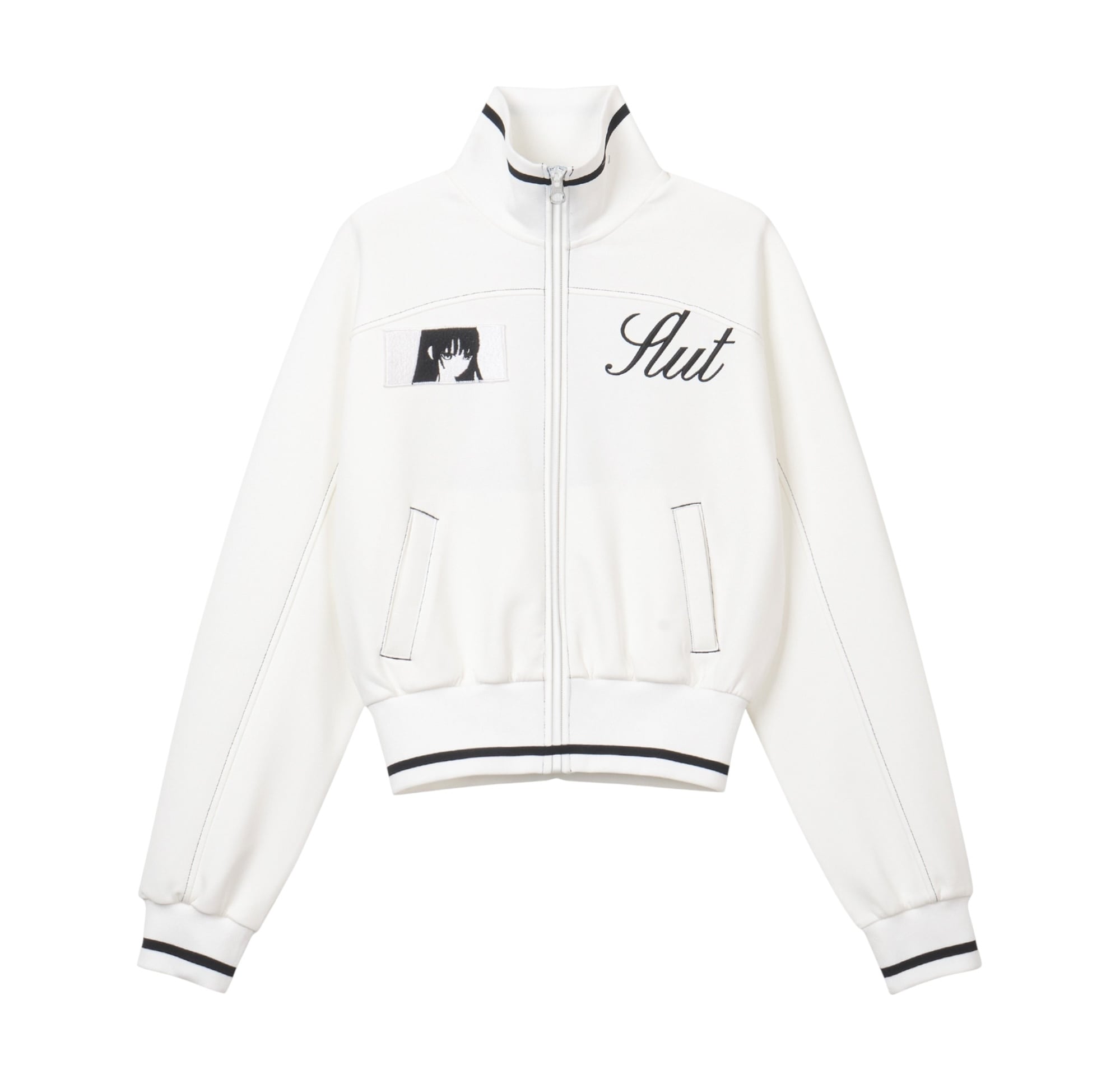 bonnae】Patch track jacket (White) | MINERAL