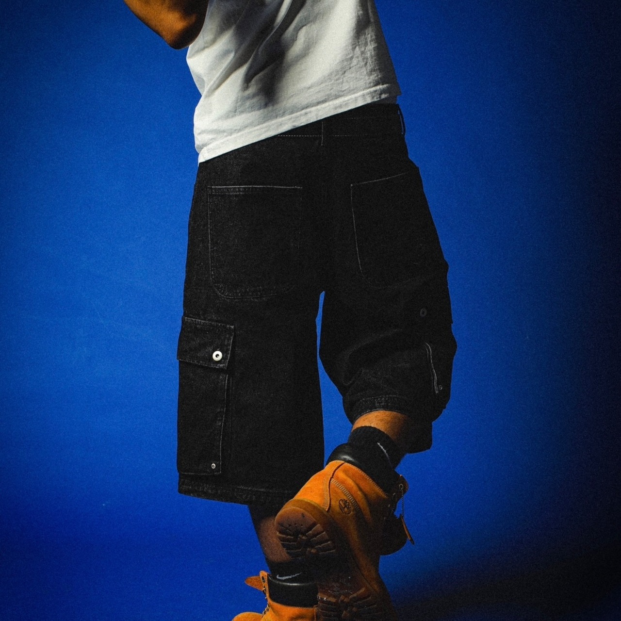 DEADLOCK LOGO WASHED BAGGY CARGO JORTS