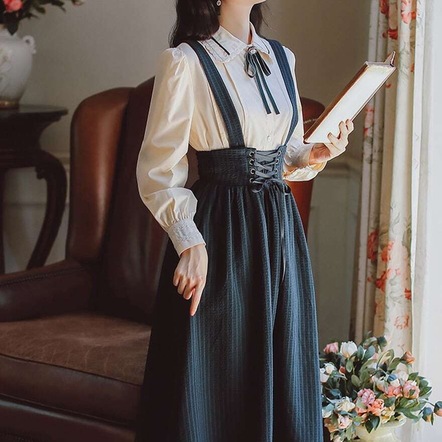 【即納L】クラシカルロリィタ 控えめ フレアスカート レトロ