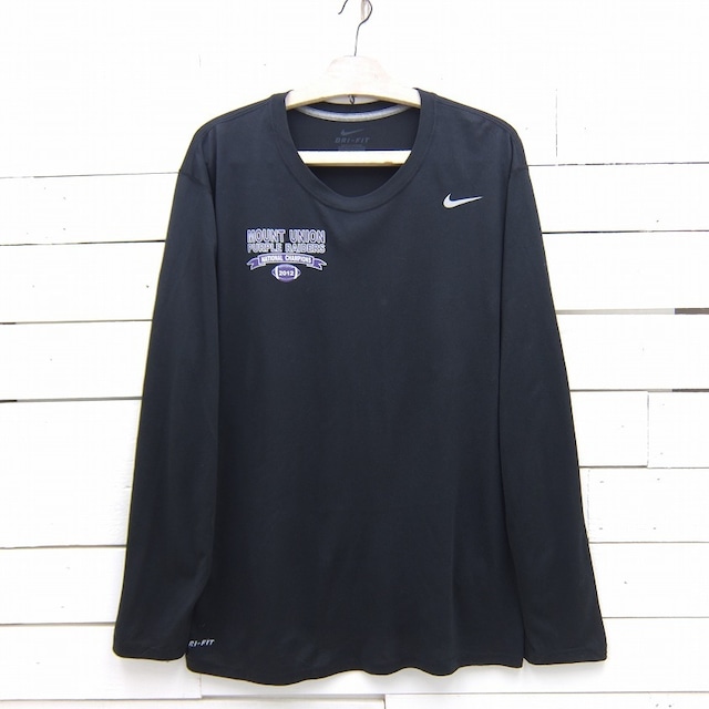 NIKE ナイキ MOUNT UNION PURPLE RAIDERS  長袖 プリントTシャツ NATIONAL CHAMPIONS ロンT ブラック メンズ XLサイズ