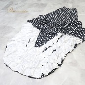 フラメンコ 衣装 prima boutique プリマブティック バタデコーラ ファルダ スカート ブラック系 ホワイト系 黒 白 水玉 ドット ボランテ フリル ダンス パーティ 発表会 レディース ドット柄 モノクロ 舞台衣装 ステージ衣装 かわいい 華やか