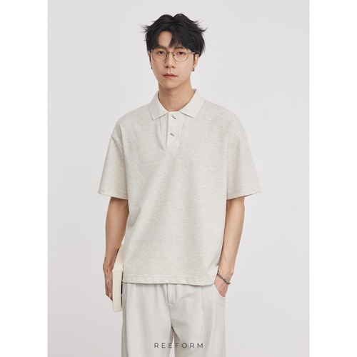 ワッフルウール ポロシャツ メンズ 夏用 ゆったり|RF-26SP-069