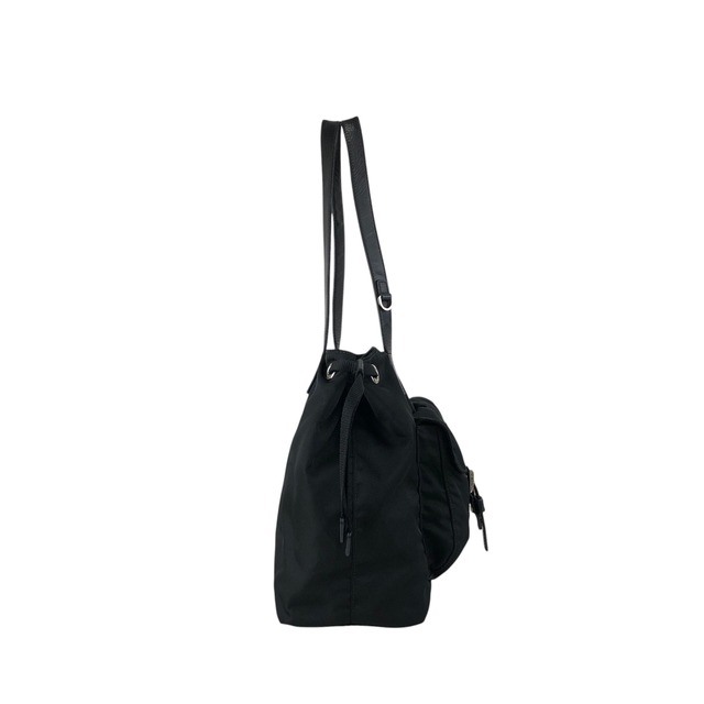 PRADA プラダ トートバッグ ブラック トライアングルロゴ ナイロン ダブルポケット vintage ヴィンテージ オールド bdfpbe