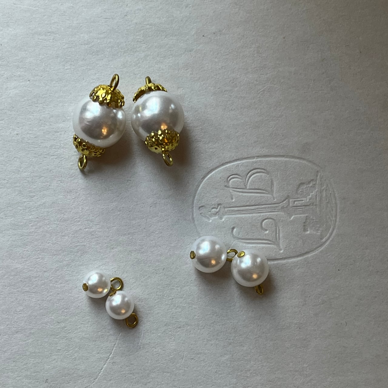 ヴィンテージ パール チャーム】日本製 ガラス パールM／約1.1cm