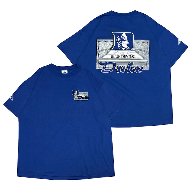 90s デューク大学 バスケットボール 「BLUE DEVILS」 フロッキープリント Tシャツ APEX ONE