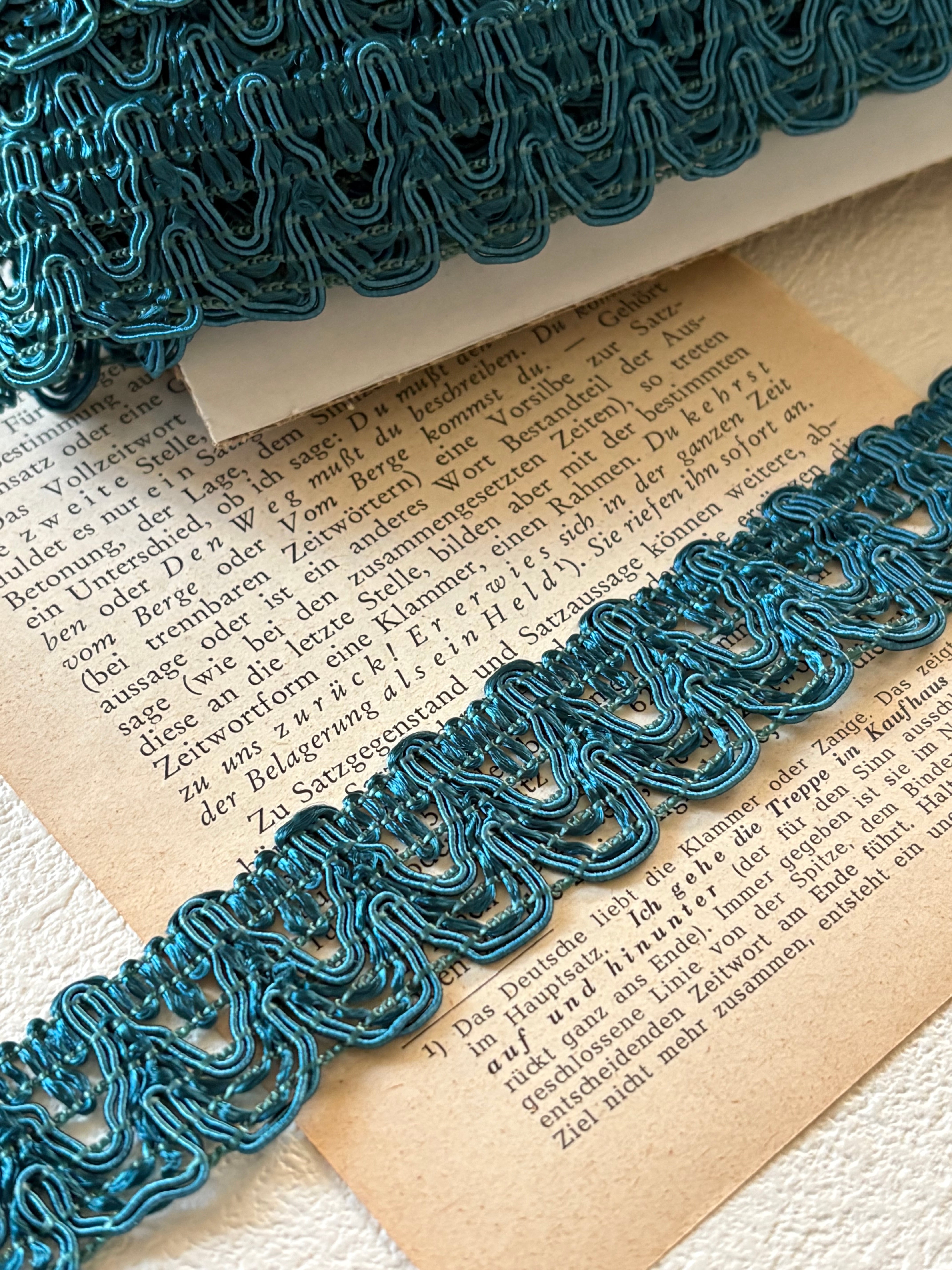 輸入デザインブレード 25mm 50cm /カット ピーコックブルー カルトナージュ デコレーション材 スツール