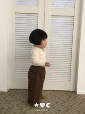 韓国子供服 / LALALAND / 26Autumn / ベベ ハートドット フリルパンツ / 秋服 / ベビー *6M~18M*