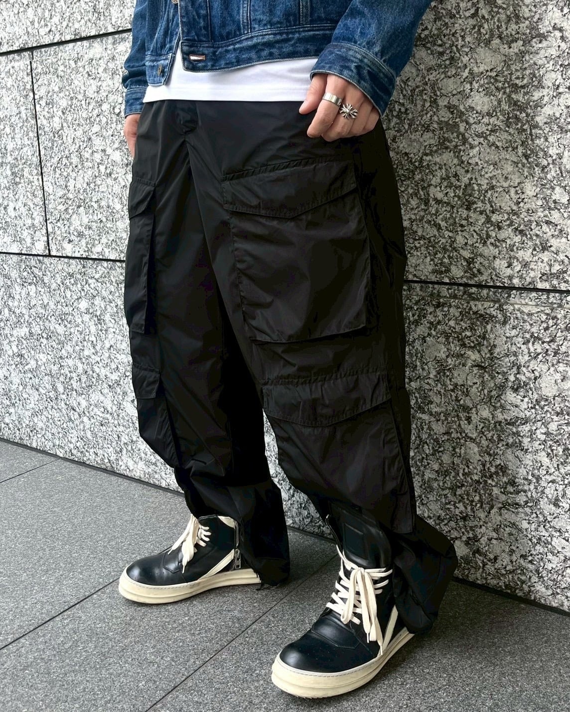 23SS DRIES VAN NOTEN Front Cargo Nylon Wide Pants | VOLAR