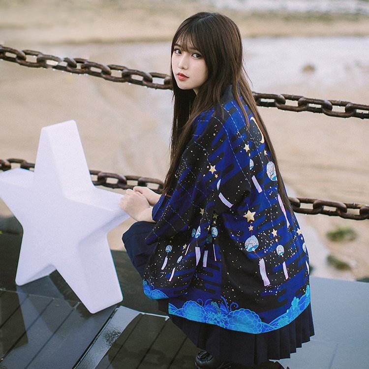 和柄 羽織 和風 法被 ハッピ アウター カーディガン ガウン ミディアム丈 袖あり 7分袖 七分袖 襟なし ワイド バックシャン バックコンシャス 前開き かわいい きれいめ カジュアル おしゃれ お洒落 かっこいい レトロ アジアン エスニック こなれ感 ラフ ボーイッシュ 4653ade604555b911c24382fead801