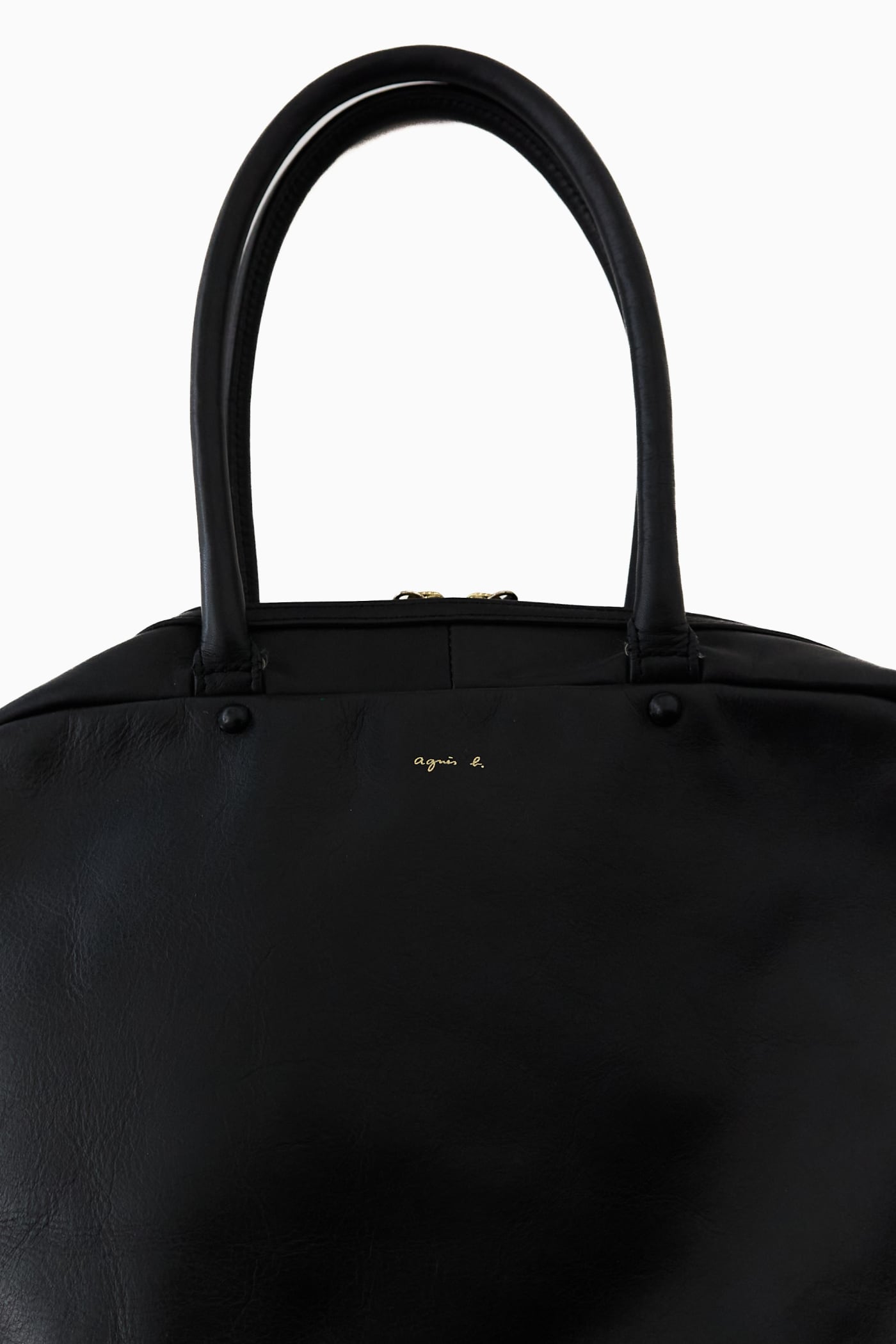 agnès b. VOYAGE BLACK LEATHER BOSTON BAG | Reben｜デザインという