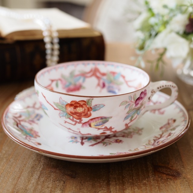 Sarreguemines Minton Pattern 252｜サルグミンヌ ミントンパターン252 花鳥文様 カップ＆ソーサー gallery image 1
