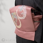 正絹ちりめん 積紅に藤のなごや 作家物