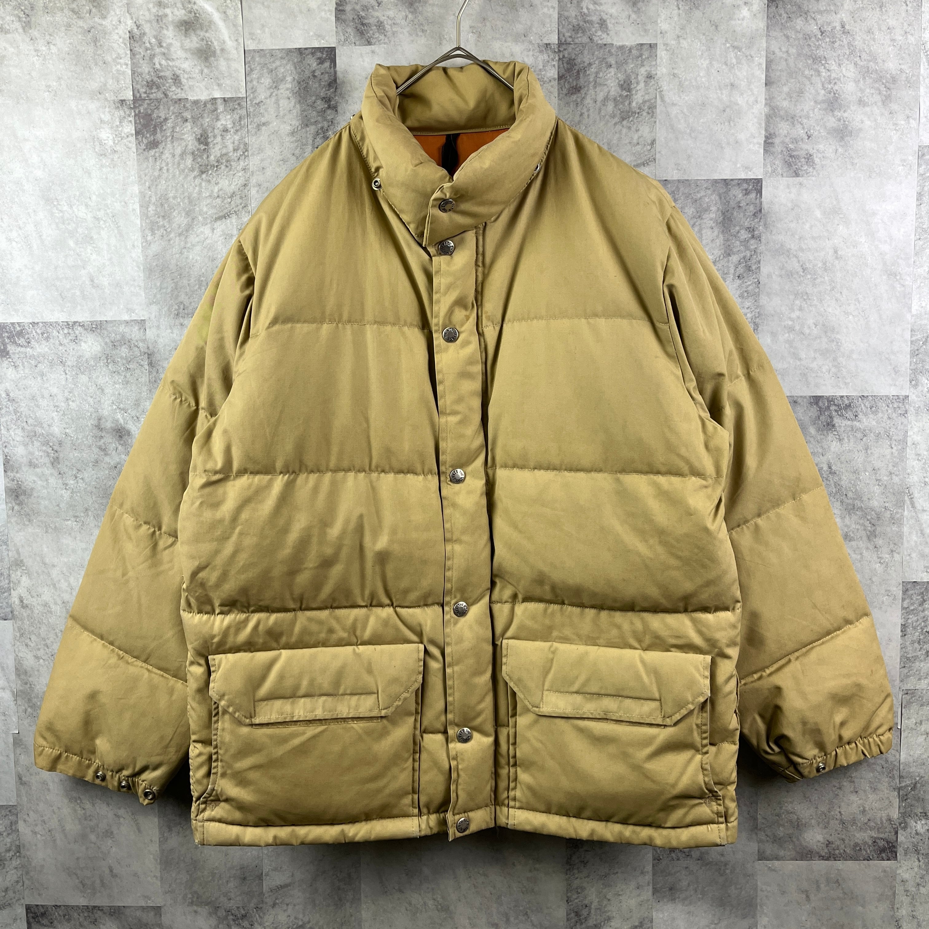 80s USA製 THE NORTH FACE ダウンジャケット 茶タグ ベージュ S