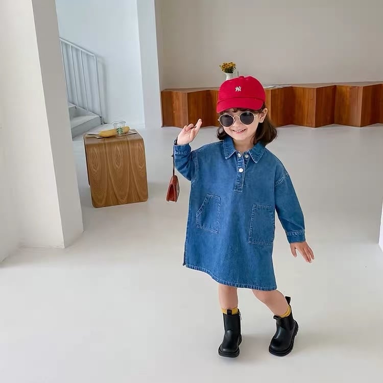 F.O kids デニムワンピース　90＊ノースリーブ、女の子、チュニック