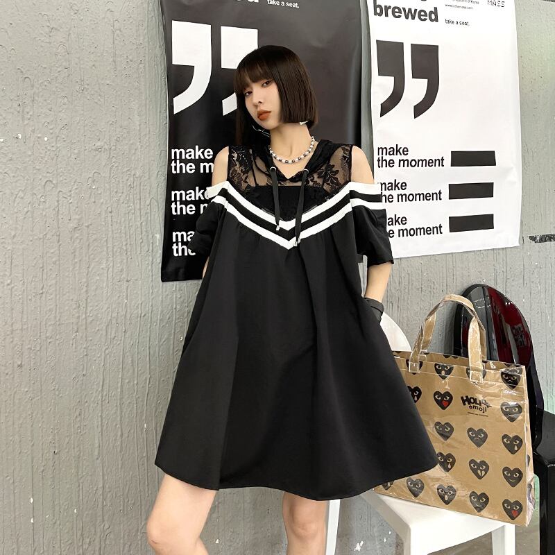 ドレス サマーショートストラップレスブラックレディーススカート 半袖 ハーフスリーブ 大人ガーリー スウィート キュート カジュアル 夏物 ラブタオタオダレンハウス68098105164