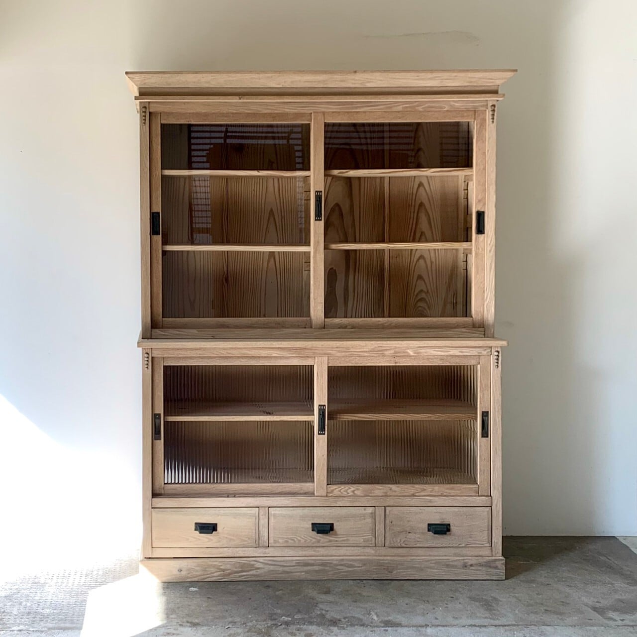 キャビネット　水屋　ガラスケース　古家具　0607