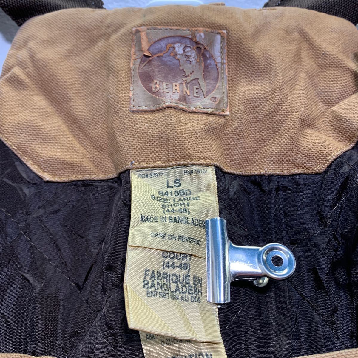 BERNE 中綿 ダック オーバーオール W40 L 44-46 ブラウン ベルン