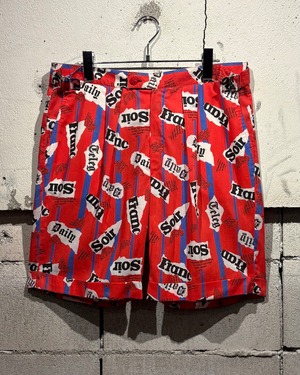【Caka otto】Newspaper Clippings Design Vintage Shorts