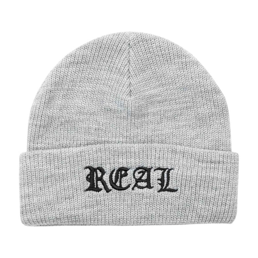 REAL Script Beanie HEATHER GREY/BLACK リアル ビーニー ニット帽