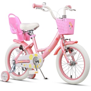 【努力特価】Glerc Maggie 子供用自転車 女の子用 キッズバイク 幼児小学低学年乗り練習 花柄 かご付き ぬいぐるみ座席付き vブレーキ 14/16/20インチ多色展開
