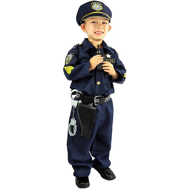 【期間限定！】子供用ポリスコスプレコスチューム ロールプレイングゲーム プロフェッショナルドレスアップ ヨーロッパとアメリカのハロウィンカーニバルパフォーマンスコスチューム