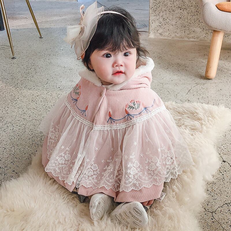 スタイルレースフードコート ベルベット ステッチ 超面白いベビーショップ64918495857