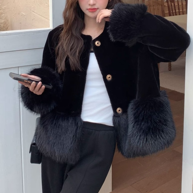 Fur Switch Short  Jacket L00673