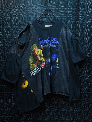 【ÆIEM】"再倖築"vintage two different docking 2Pac hip-hop style Chimera T-shirt