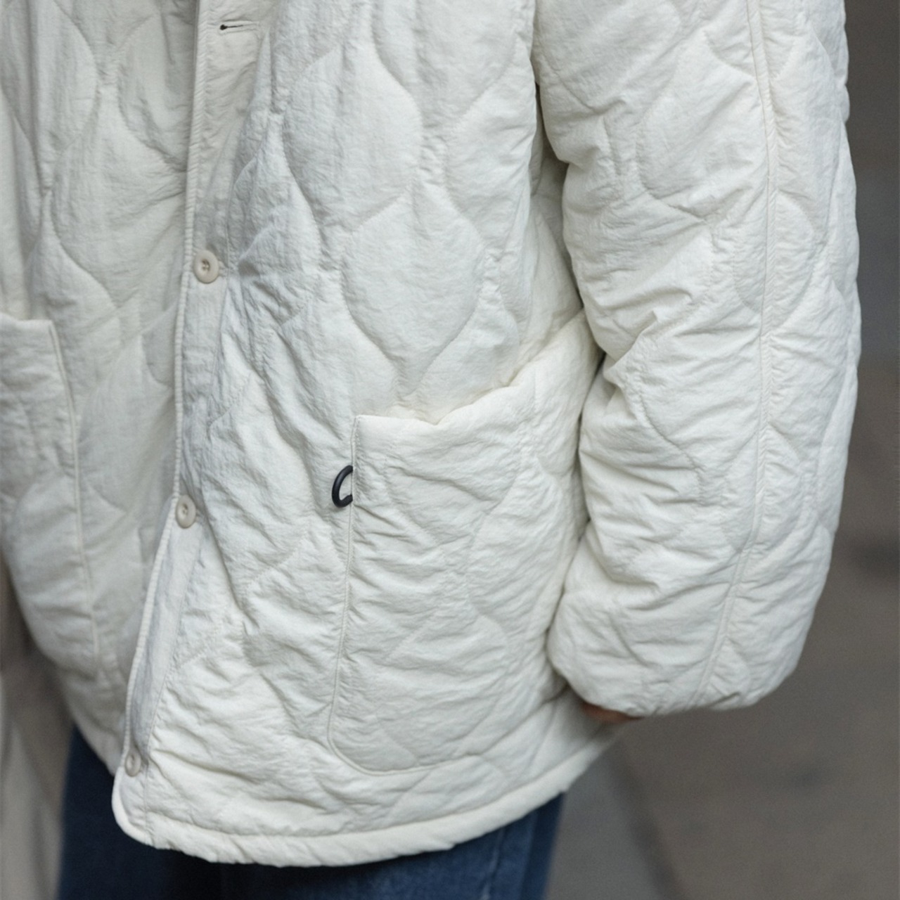 スーツカラーナイロンロングジャケット　986