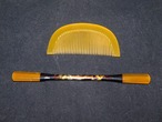 鼈甲の櫛と笄 tortoiseshell work ornamental comb and hair pin(simple)