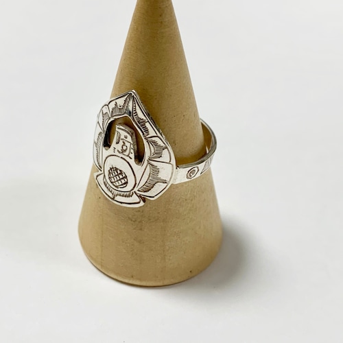 First Nations Hand Carved Sterling Ring Made By Gilbert Pat (Eagle Motif)