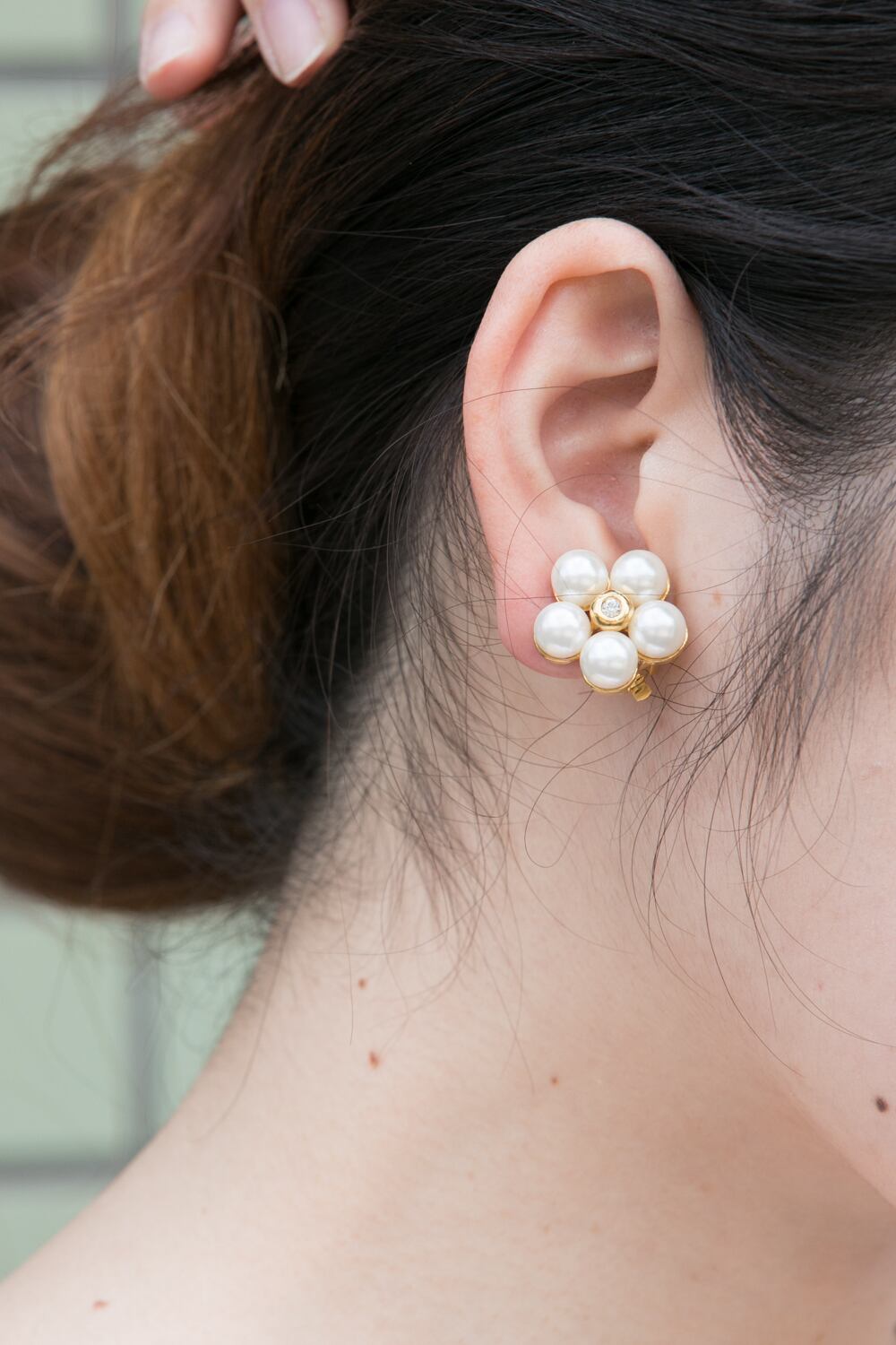 【Run Rabbit Run Vintage 】Pearl flower earring