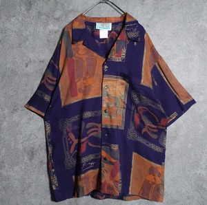"TROPOCO" artistic pattern open color shirt