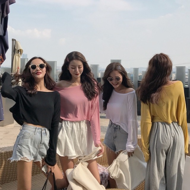 2020年夏の新入生オールマッチ日焼け止め長袖シャツネットレッドTシャツインホワイトボトミングシャツ 1号婦人31145795671